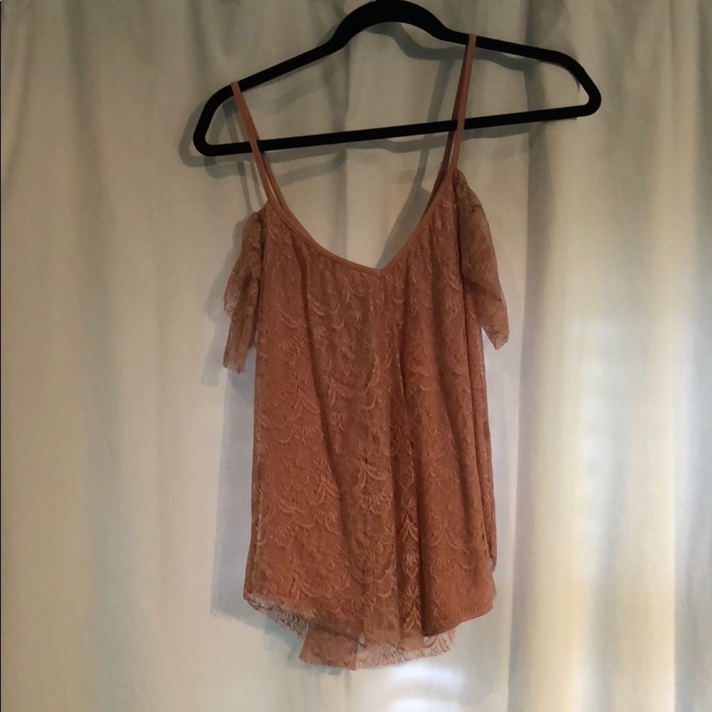 Off the shoulder pink top